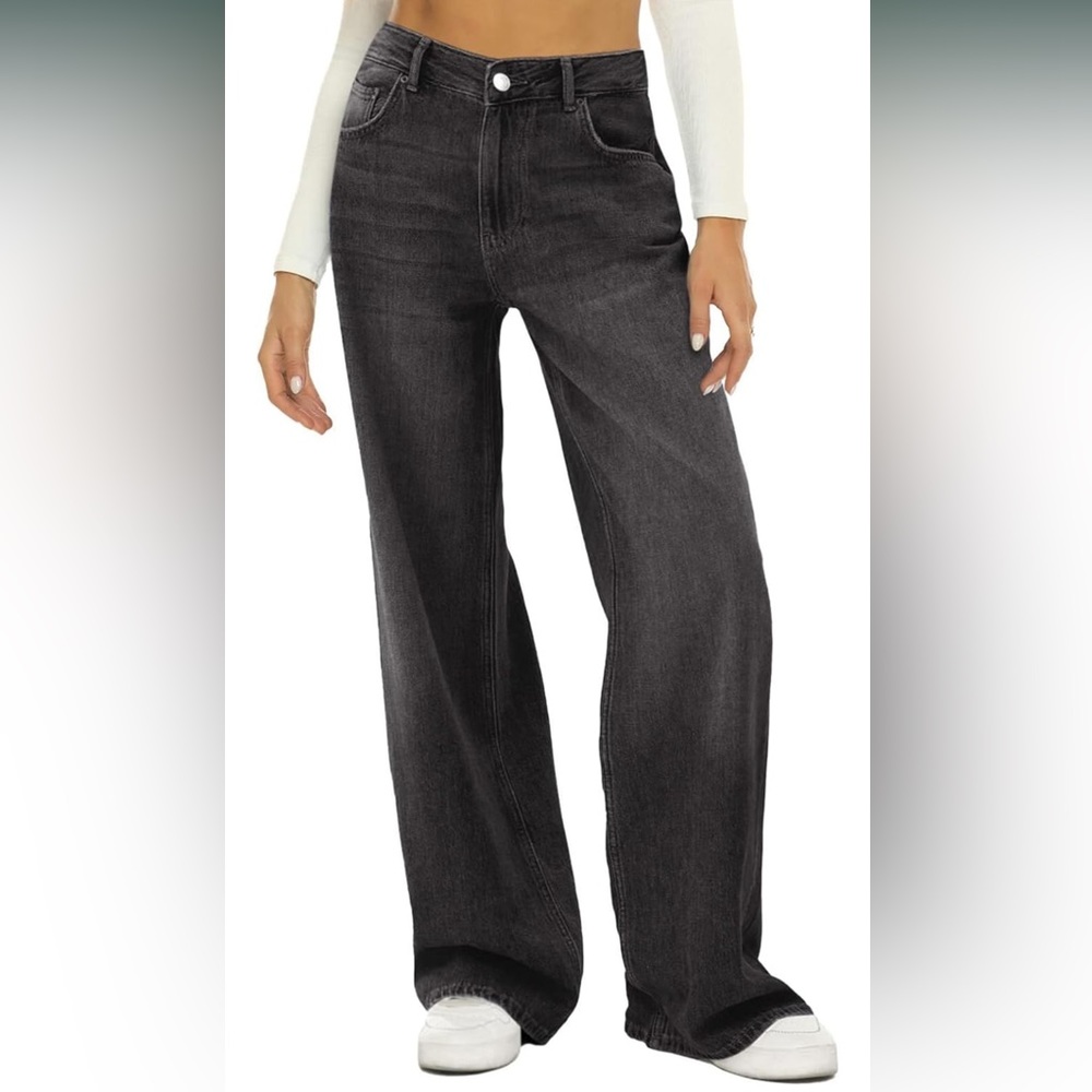 NWT Black Wide Leg Amazon Jeans Size M